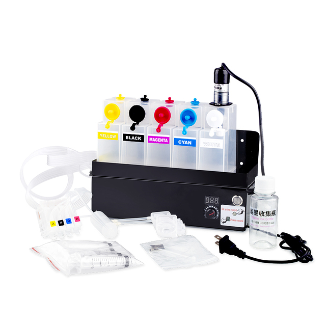 Ocbestjet 5 Color Dtf Ink Printer Tank White Ink Ciss Circulation System for Epson L805 L1800 L8050 8550