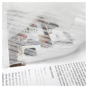 Giá tốt <span class=keywords><strong>Polyester</strong></span> xếp li đàn hồi nhăn màu trắng tinh khiết vải tuyn lưới vải cho quần áo váy cưới - Product Image 6