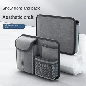 Organisateur de rangement multifonctionnel pour siège de voiture, organisateur suspendu en cuir suédé, porte-mouchoirs, porte-bouteille, accessoire automobile - Product Image 4