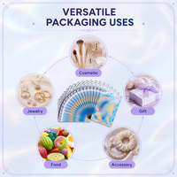 Sacs en plastique refermables à fermeture éclair, transparents d'un côté, holographiques, en Mylar, 18*26cm, réutilisables, imperméables, pour cosmétiques, en stock d'usine