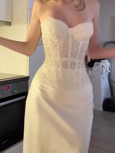 Ensemble de banquet haut de gamme Bettergirl 2026, nouveau haut sans bretelles à armature en os de poisson, coupe ajustée, jupe sirène amincissante - Product Image 2