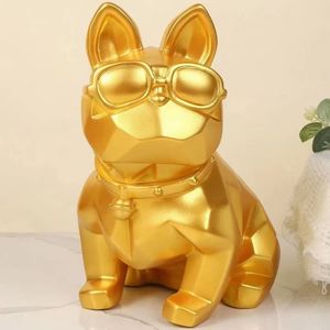 Caja de dinero de embrión <span class=keywords><strong>blanco</strong></span> Bulldog Francés de 28cm al por mayor artesanías de resina de vinilo para niños Diy pintura fluida <span class=keywords><strong>perro</strong></span> decoraciones para el hogar - Product Image 2