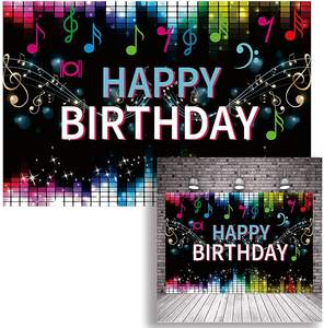 Fondo de Fotografía con Símbolos Musicales, Sonido de Percusión, Notas Musicales, Piano, Escenario Musical, Fiesta de Cumpleaños Infantil, PhotoBooth - Product Image 2