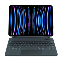 Étui clavier magique sans fil en cuir Ruidian avec pavé tactile pour iPad 12,9 pouces, protection noire, certifié FCC/CE/RECH, modèle RD01