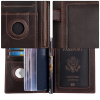 Portefeuille de voyage compact unisexe en cuir véritable imperméable et minimaliste avec protection RFID pour passeport et argent liquide
