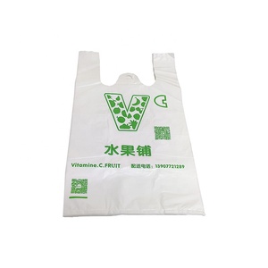 Bolsas de Camiseta Biodegradables Impresas Personalizadas al por Mayor, Material PE de Alta Calidad, Materiales Reciclados, para Supermercados y Exhibiciones - Product Image 1