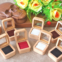 55mm bois de hêtre recyclable carré fenêtre anneau boîte diamant anneau bout à bout boîte femmes stockage cadeau boîte oreille clou