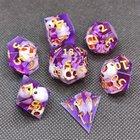 Ensemble de dés polyédriques D6 RPG DND en résine écologique, 7 pièces, couleur et logo personnalisés, pour jeux de D&D