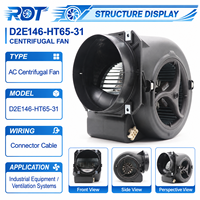 Ventilateur Radial Industriel 4 Vitesses pour Refroidissement d'Armoire Électrique, Débit d'Air Élevé D2E146-HT65-31, Ventilation d'Équipement, Pièce de Rechange à Usage Continu