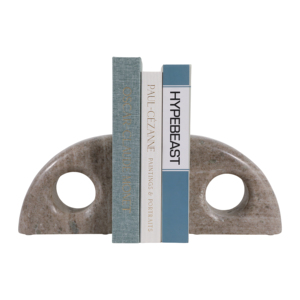Fermalibri a mezzaluna in marmo per scaffali, accessori decorativi per libri da casa e ufficio - Product Image 2