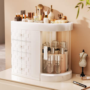 Caja de almacenamiento de cosméticos de estilo japonés con cajones, organizador de escritorio transparente para maquillaje y productos para el cuidado de la piel - Product Image 1