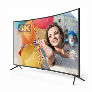 Price promotion 105 inch curved tv Metallic silver frame 75 inch curve led tv smart voice cheap curved led smart tv
