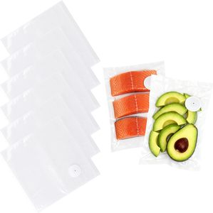 Bolsas de Vacío de Plástico PE Huamaohengchun con Válvula de Aire, 8 Piezas de 10 y 11 Pulgadas, Reutilizables, Libres de BPA, Bolsas Resistentes para Almacenamiento de Alimentos - Product Image 1