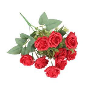 Avrupa tarzı 10-Heads 32cm <span class=keywords><strong>Mini</strong></span> sahte güller buket mavi kırmızı pembe toptan toplu ipek yapay çiçek düğün dekorasyon için - Product Image 5