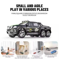 Mini Voiture Jouet RC Télécommandée en Alliage 1:64, Lumière 2.4G, Vitesse Réglable avec Remorque, Modèle de Simulation