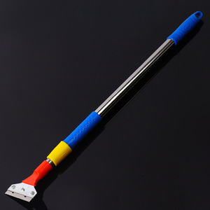 Petit grattoir de nettoyage rouge, couteau plat, lame en acier inoxydable, manche en plastique, durable, pour le nettoyage des carreaux de sol, des murs et du verre - Product Image 4