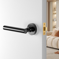 Usine de luxe minimaliste directement prix salle intérieure robuste laiton droit solide poignée de porte tubulaire serrure à levier