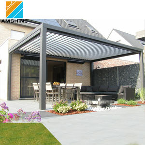 Muebles Modernos de Lujo para Jardín, Pérgola de Aluminio con Techo Abatible Impermeable, Conjunto de Gazebo para Jardín - Product Image 2
