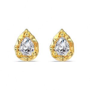 Dylam Tiny Charm Women <b>Fine</b> Rhodium 18K Gold Plated 925 Silver Waterdrop Shape 5A Zircon <b>Stud</b> <b>Earrings</b> for Women Daily Wear - Product Image 3