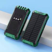 Usine en gros 20000mah Portable charge Powerbank trois chargeur de batterie solaire forte lumière LED batterie externe solaire