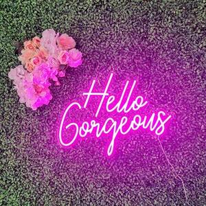 Letrero de Neón LED Flexible Koncept Drop Shipping, Letrero de Neón con Letras de 64 cm, Letrero de Neón 'Hello Gorgeous' para Bodas, Fiestas, Eventos en Casa - Product Image 5