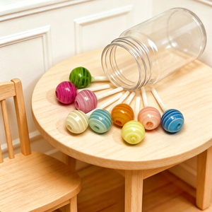Kit de Decoración para Casa de <span class=keywords><strong>Muñecas</strong></span>: Miniatura de Fábrica, Lollipop de Resina con Rayas Arcoíris, Accesorio de Caramelo, Pegamento Crema, Manualidades y Atrezzo Fotográfico - Product Image 4