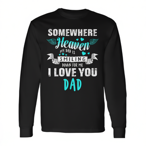 T-shirt à manches longues Love Angel Dad In Heaven Memorial pour la fête des mères en famille - Product Image 2