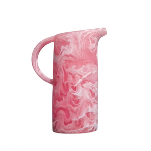Carafe en résine sans BPA, artisanat traditionnel, pour thé, café, boissons aux herbes, carafe en résine rose marbrée, vase artistique peint à la main, décoration pour la maison - Product Image 1