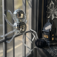 Ornement de décoration d'Halloween réfléchissant effet miroir, accessoire de fête argenté pour table, décoration de maison hantée