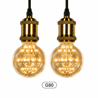 Ampoule LED G80 Ciel Étoilé, Ampoule G80 E27 3W, Blanc Chaud, Filament Vintage Edison pour Noël, Mariage, Décoration Intérieure