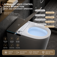 WC intelligent automatique japonais monobloc avec capteur de chasse d'eau, commande électrique à distance et siphon en S