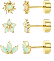 Boucles d'oreilles clous fer à cheval dorées personnalisées avec pierre précieuse verte et cristal, bijou porte-bonheur pour femme, cadeau d'anniversaire