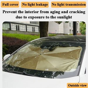 Nuovo Parasole per Parabrezza <span class=keywords><strong>Auto</strong></span> con Protezione UV, Rivestimento in Titanio Dorato, Pieghevole per Parabrezza Anteriore - Product Image 4