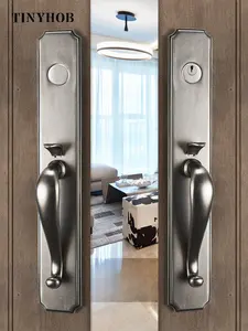 מנעול דלת וילה אירופאית יוקרה חדר ישיבות מלון מקורה מנעול דלת פוליו פתוח כפול מנעול דלת מצופה אלקטרו מנעול דלת מעץ מלא - Product Image 4