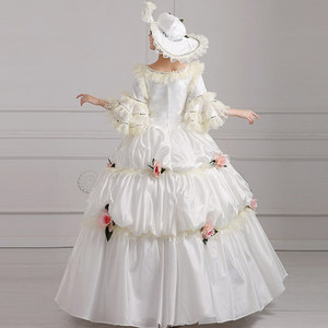 Ecoparto abito lungo Beige Halloween corte europea abito Royal Court Costume da donna regina Make up <span class=keywords><strong>abbigliamento</strong></span> da festa - Product Image 3