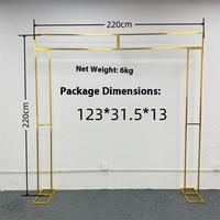 Arco de Metal Rectangular Dorado Heyulin, 2.2x2.2m, para Decoración de Bodas y Eventos al Aire Libre, Personalizable
