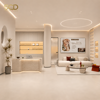 Aménagement de magasin de clinique esthétique sur mesure, design d'intérieur, comptoir de réception, vitrine, mobilier de spa, solution complète d'aménagement