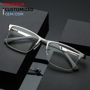 クラシックなメタル長方形フレーム老眼鏡高級カスタムロゴ入りメガネ、男女兼用パソコン用ブルーライトカットリーディンググラス - Product Image 2