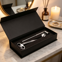 Kit de Soins de Luxe pour Bougies Écologiques Sans Fumée, Ensemble Coupe-Mèche et Éteignoir en Acier Inoxydable, Cadeau Parfumé pour la Maison à Base de Cire de Soja