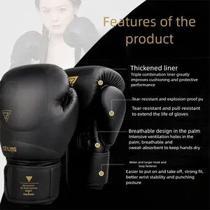Guantes <span class=keywords><strong>de</strong></span> <span class=keywords><strong>Boxeo</strong></span> al por Mayor 10oz 12oz 14oz <span class=keywords><strong>de</strong></span> Cuero PU con Logo Personalizado para Entrenamiento <span class=keywords><strong>de</strong></span> Hombres 16 <span class=keywords><strong>Onzas</strong></span> - Product Image 3