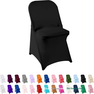 Fábrica al por mayor Simple silla plegable cubierta Universal elástico Oxford tela taburete cubierta para Hotel boda uso en el hogar hierro sólido - Product Image 2