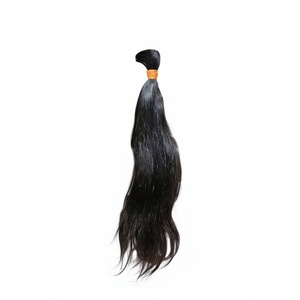 Cheveux indiens naturels noirs ondulés en vrac, extensions de cheveux humains Remy non traités pour tressage - Product Image 5