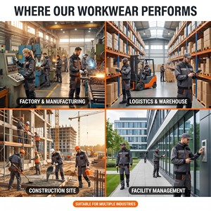 Ropa de Trabajo para Hombre, Conjunto de Mecánico, Overoles, Chaqueta, Pantalones, Uniformes de Seguridad para la Construcción - Product Image 3