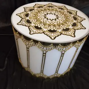 Riser for Table Top Centerpiece Acrylic Round Circle Golden and White Made by Occasions Furniture for Wedding Decoration