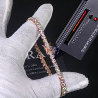 Bracelet chaîne tennis cercle en moissanite 3/4/5 mm, bijoux hip-hop pour hommes et femmes, vente en gros, collier personnalisable avec logo