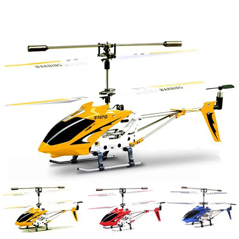 HOSHI asli Syma S107G 3CH mainan helikopter RC pengendali jarak jauh helikopter Aloi dengan hadiah mainan giroskop