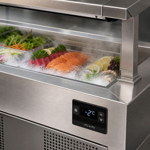 Vetrina Refrigerata in Acciaio Inox con Vasca Refrigerante e Controllo Digitale per Mantenere Freschi Frutti di Mare e Insalate - Product Image 2