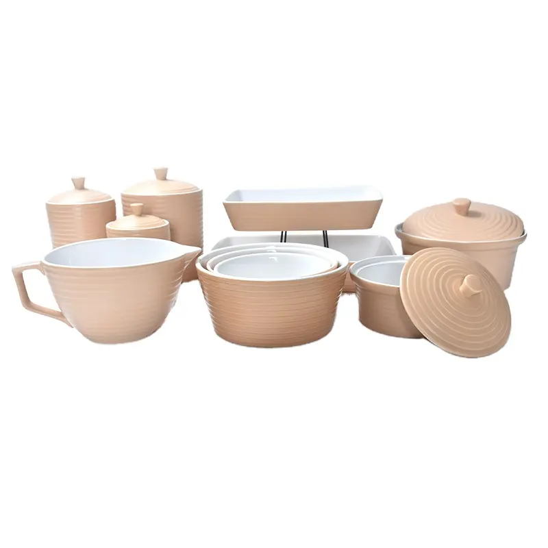 Conjunto de utensílios de mesa de cerâmica para assadeira horizontal por atacado, conjunto de louça minimalista de luxo
