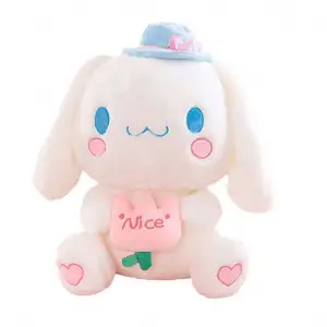 85CM muñeco de peluche pajarita princesa Sanrioed juguete de peluche animación derivados Kuromi Cinnamoroll pompón Purin My Melody regalo