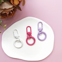 Porte-clés en métal couleur macaron - Accessoire DIY, breloque bijou, anneau de porte couleur bonbon, anneau à ressort, pendentif coloré